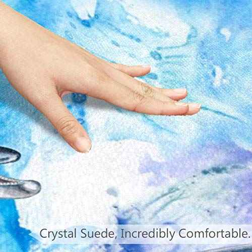 Pintura de vida marinha de golfinhos azuis, capacho não deslizante de 23,6 de tapete redondo tapetes tapetes tapetes para crianças quarto de bebê quarto berçário