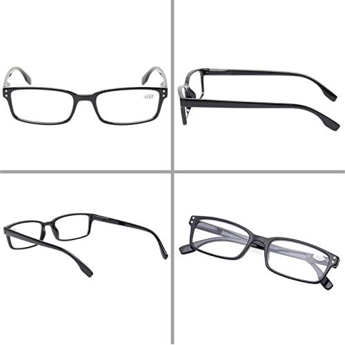 Kerecsen 4 óculos de leitura de embalagem para mulheres/homens Spring Hinges Readers Glasses óculos leves