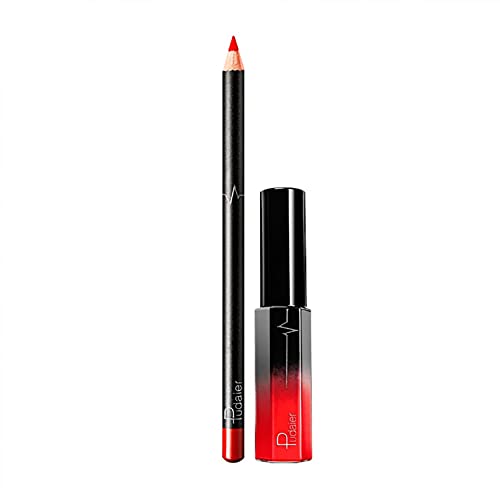 Lipstick e Lip Liner Lip Gloss Matte para Senhoras Sexy Hidratando Longa Longa Compra de Copa Maquiagem de Beleza