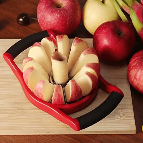 Newness Apple Cutter Slicer, 12-Slice [tamanho grande] Durável CORER DE APLA DE DIREITO PESADO, DIVERDADOR DE APLA DE RICULICAÇÃO SUPLETAMENTO,