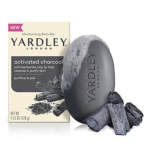 Yardley Yardley London Hidratante Bath Bar, Charcoal ativado 4,25 onça, carvão ativado, 12 contagem