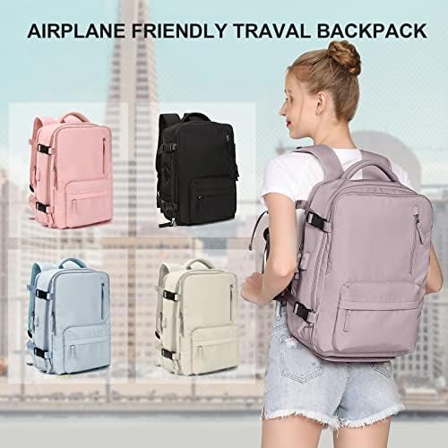 Mochila de laptop de viagem para homens para homens de vôo de homens, mochila para mulheres bolsas de viagem caminhando esportes ao ar livre rucksack casual Daypack, lotus rosa