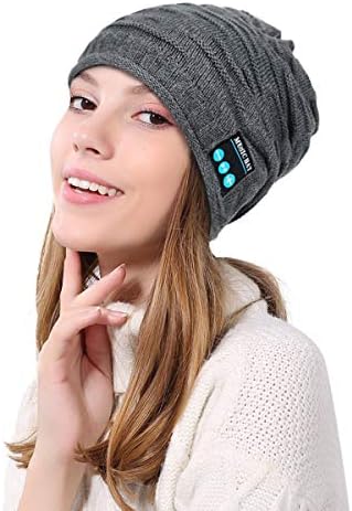 Atualizado Bluetooth Beanie Hat Hat Music Headphone Presentes de Natal para homens Mulheres adolescentes, microfone embutido