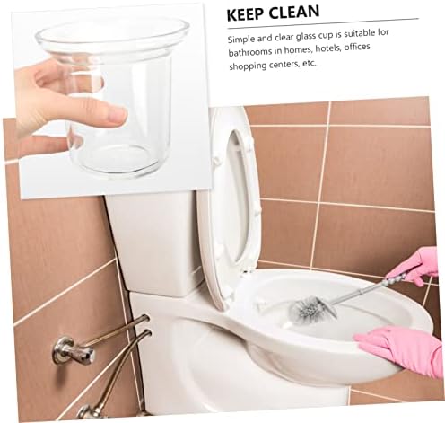 Cabilock 2pcs Banheiro dobrável Banheiro colapsável Covento Copa do vaso sanitário escova de escova de copo transparente