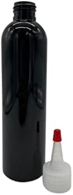 6 pacote - 8 oz - garrafas plásticas de cosmo prebacas - iorquino natural w Dica vermelha - para óleos essenciais, perfumes, produtos de limpeza por fazendas naturais