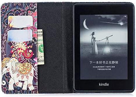 Caixa Saturcase for Kindle Paperwhite 4 2018, Linda capa de proteção contra cartões de carteira de couro PU PU com despertar/sono automático para Kindle Paperwhite 4 2018