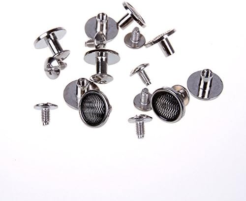 Pregos redondos ondulados e picos de metal parafuso de metal para couro de couro punk diy - prata, 8 mm x 12 mm, 500 pcs por eart