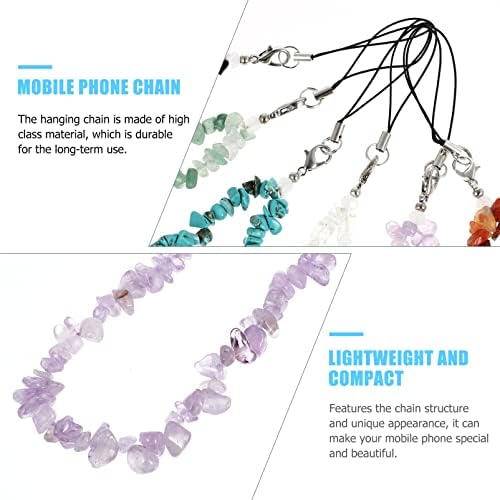 Chave de pulso Hemobllo 6pcs Crystal Phone Celleard Strap Phone Charm Bling Crystal BEADS MANUS