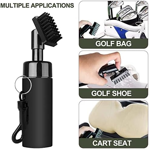 Brush de limpeza de clube de golfe qoomaba - escova de limpeza de golfe com 5 onças de água, escova de golfe com cerdas de nylon rígidas, acessórios de golfe
