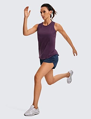 Crz Yoga Tampo leve leve para Women Racerback Sleeseless Workout Tops High Neck Athletic Circhas de corrida