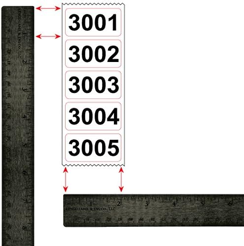 Etiquetas numeradas consecutivas auto adesivo de vinil durável: 2 x 1 por Kenco