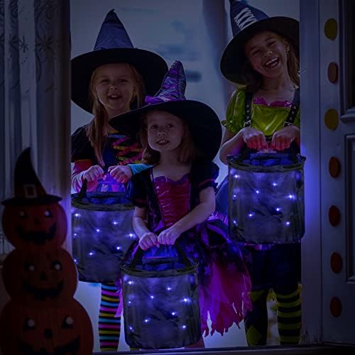 Shappy 2 peças LED Light Halloween Sacos de doces iluminados Sacos de festa de Halloween Sacos de festas multiuso Balloween