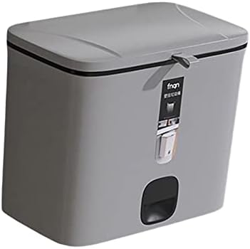 Lixo magideal lata com tampa, porta de cozinha montada na parede da porta, lixeira durável de composto para banheiro para bancada, cinza 7l