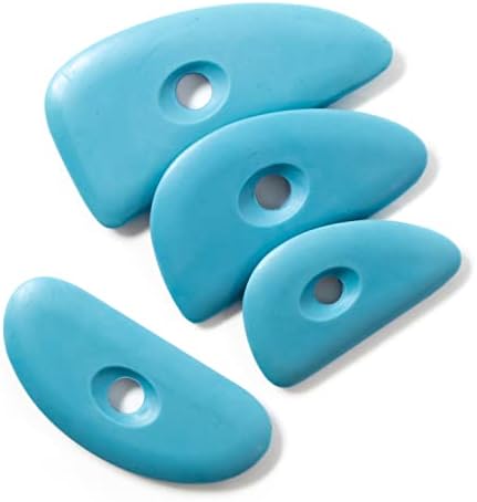 Argila de Chester - costelas de cerâmica de silicone macias - ferramentas, ferramenta de modelagem azul para, suavizações e formas enquanto remove marcas de dedos, escultura em cerâmica