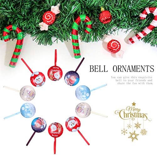 NUOBESTY 10PCS Christmas Tinplate Candy Balls Boxes de árvore de Natal Bolas de ferro de ferro Bolas de Candas Destacáveis ​​Ornamento pendurado para decoração de árvore de Natal