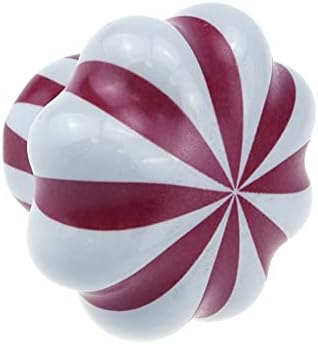 Hevstil 4-Pack rosa e branco listrado gabinete de maçaneta, armário de cerâmica trava de gaveta puxa botões para maçanetas