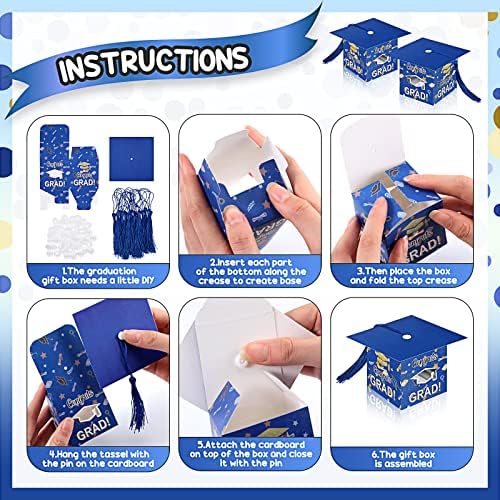 30 PCS Capas de graduação Caixas Candy Caixas de formatura Favora a caixa de presentes de tratamento da formatura