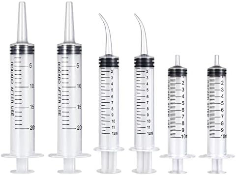 Ortarco 6 Pacote seringa com medição para laboratórios científicos que medem líquidos que alimentam animais de estimação incluem 3 tipos