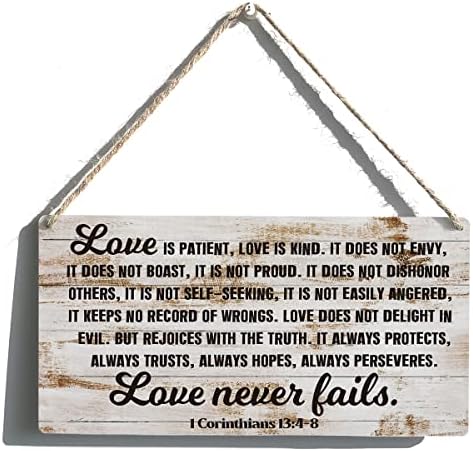 Bíblia Sinais de presente de amor Bíblia nunca falha de madeira pendurada sinal