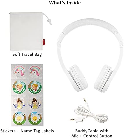 Onanoff Buddyphones Explore+, fones de ouvido infantis com limitação de volume, cabo dobrável e durável e interno de