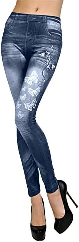 Miashui plus size roupas de maternidade Mulheres jeans elásticos leggings térmicos imita imitação de jeans boxers macios para