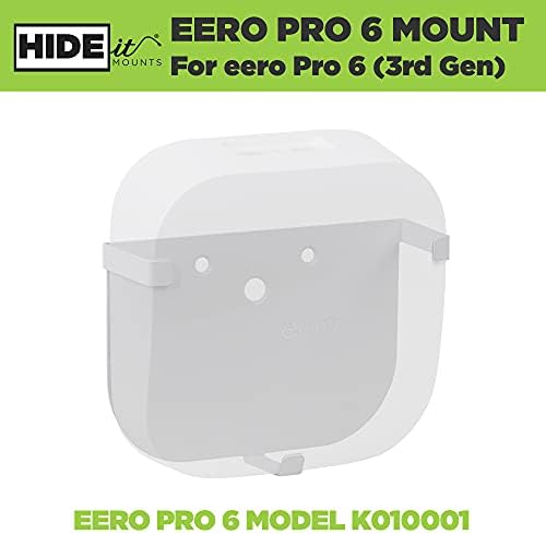 Montagens de Hideit EPRO 6 Montagem de parede para Eero Pro 6 Mesh Wi -Fi Router - Feito no USA Aço Montagem de Aço Compatível com Eero Pro 6 - Não Compatível com Eero Pro ou Eero Pro 6e