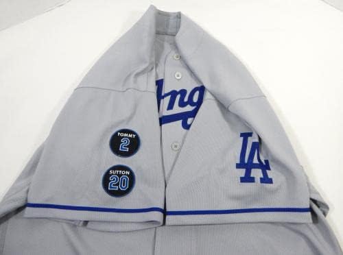 2021 Los Angeles Dodgers Zach Reks 84 Jogo emitido Jersey Grey 2 20 Patch 48 00 - Jogo usado MLB Jerseys