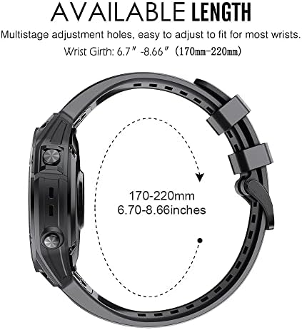 DJDLFA 22 26mm Silicone Watch Band tapas para Garmin Fenix ​​6x 6 Pro 7x 7 5 5x 3 3HR 945 Pulseira Smartwatch Pulseira rápida