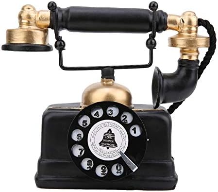 Decoração do telefone, 21 * 20 * 12 Vintage Retro Antique Telefone com fio Lamell Lined Lined Home Desk Decor Decor