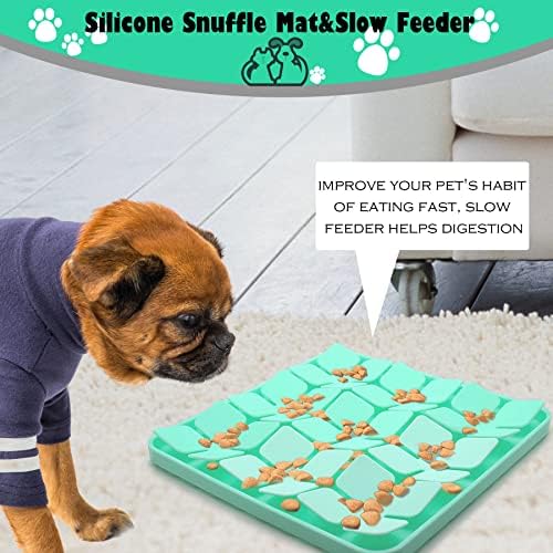 Aptmapt Dog Snuffle Mat & Dog Slow Feler, Silicone Sniff taxt para cães tigelas de cachorro de alimentação lenta, cheirar de cachorro