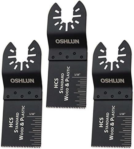 Oshlun MMC-0303 Padrão HCS Oscilating Tool Blade com Arbor de ajuste rápido para ferramentas de mudança padrão e rápida,