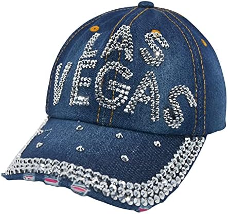 Popfizzy Bling Cap, boné de beisebol de strass, chapéu de jeans angustiado, presentes para mulheres