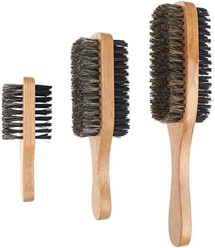 Dijiaxie Wooden Comb Men Hair Brush - Brush de onda de madeira natural para masculino, penteando de barba para cabelo para cabelos curtos, longos, grossos, encaracolados e ondulados