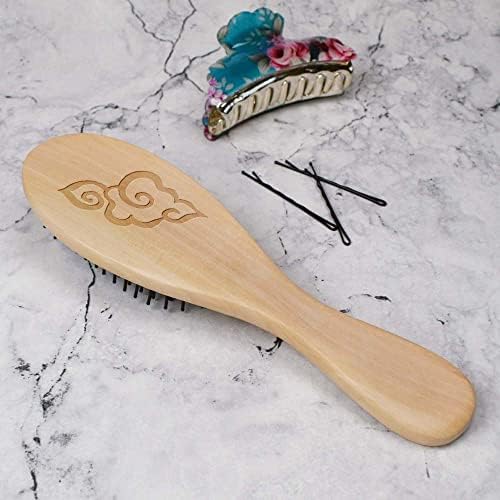 Escova de madeira de folha estilizada de Azeeda
