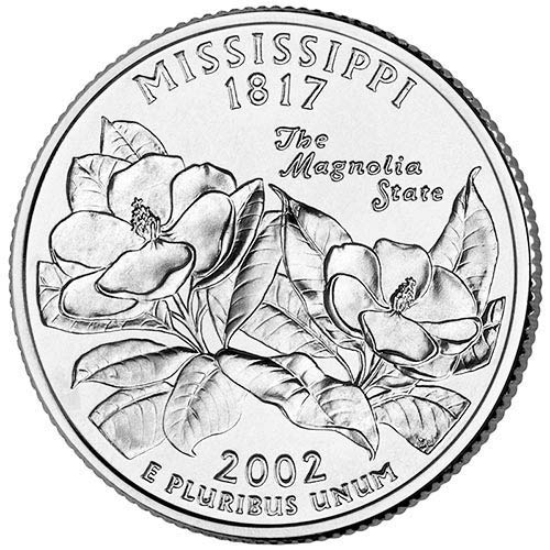 2002 D Bu Mississippi State Quarter Choice Uncirculou Us Mint