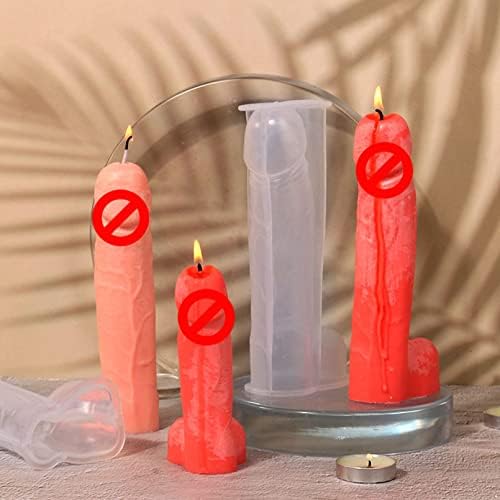 Moldes de vela de silicone de 1pcs de 1pcs em moldes de elenco engraçado de pênis/vulva moldes de fundição 3D para DIY Creative Candle Deco