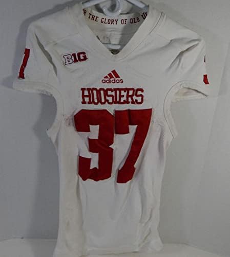 2012 Indiana Hoosiers #37 jogo usou a placa de identificação de camisa branca removida M DP13917 - jogo da faculdade usada
