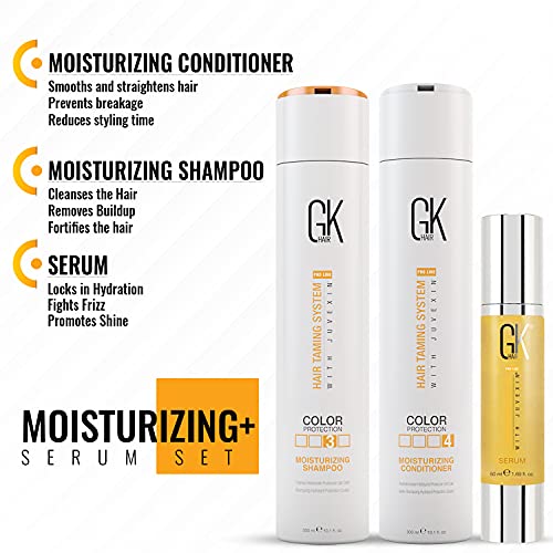 GK Hair Global Keratin Hidration Shampoo e Condicionadores com óleo de argan sérica anti-Frizz para reparo seco- todos os tipos de cabelo Sulfato Paraben Livre unissex
