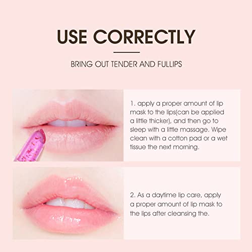 Domalidade 6pcs Alteração de cor Lipstick Conjunto com pacote de acrílico transparente, longa duração de lábios nutritivos