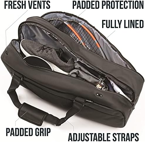 Bolsa de tênis Athleto e bolsas de raquete - sacos de tênis para mulheres e homens segurem raquete de tênis, raquete de racquetball,