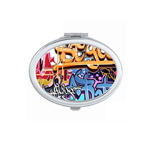 Colorido l Pattern Patternd graffiti espelho de rua portátil maquiagem de mão dupla lateral copos lateral