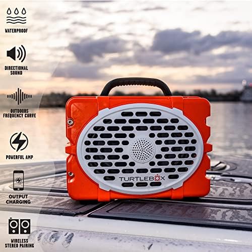 Turtlebox Gen 2: Alto! Alto -falante portátil Bluetooth 5.0 ao ar livre | IP67 robusto, à prova d'água, resistente ao impacto e à prova de poeira, laranja original
