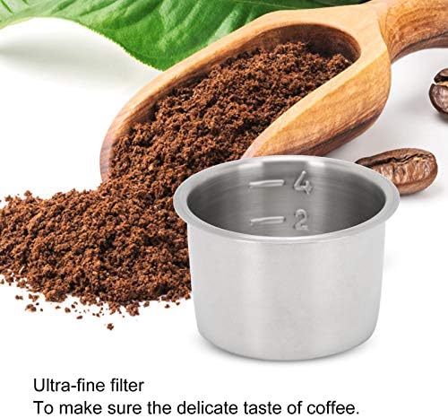 Copo de cesta de filtro de fabricante de café expresso, 4 xícara de cesta de cafeteira de aço inoxidável portafilter 51mm de filtro poroso não pressurizado não pressurizado