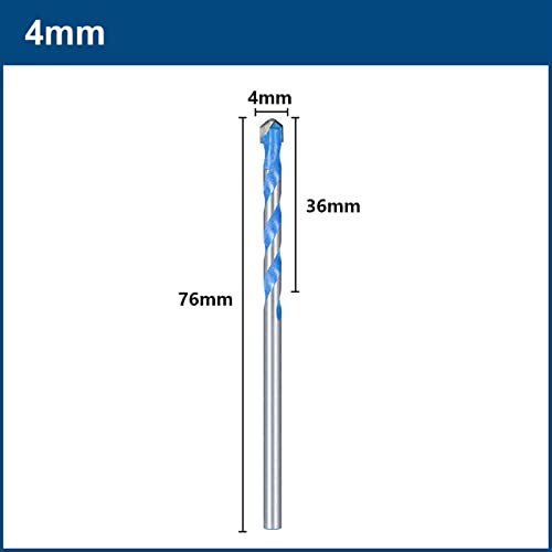 Broca de vidro bit de 3-12mm bit de triângulo para telha de cerâmica Broca de ferramentas de alimentação de madeira de madeira de concreto Bit 1pcs