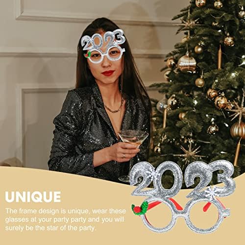 Nolitoy 4pcs feliz ano novo Party Party Party Favors Photo Props Fancy óculos para 2023 Decorações de festas de véspera de ano novo