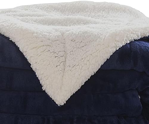Cobertor de arremesso de lã Baoblaze, cobertor de pelúcia reversível, tamanho duplo/rei para sofá -cama, cobertor de cachorro/gato de dupla face, azul real, 150x200cm