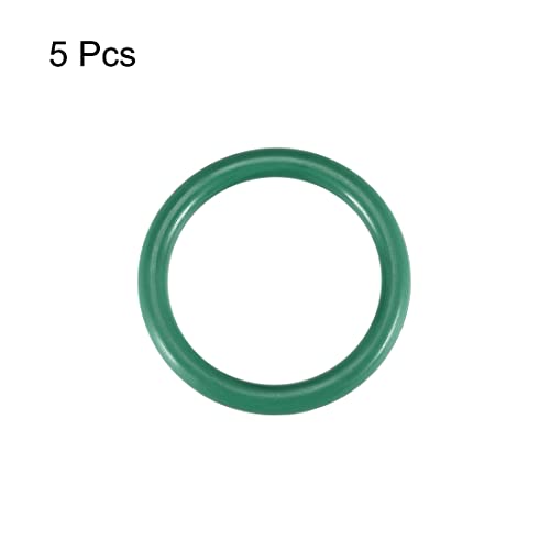 UXCELL FLUORINE RAING RINGS, 26mm od 19mm ID de 3,5 mm de largura de fkm vedação junta para encanamento de máquinas, verde, pacote de 5