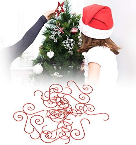 Alvinlite 60pcs Gancho de decoração de natal | Mini ganchos de forma de metal multifuncional S Árvore de Natal
