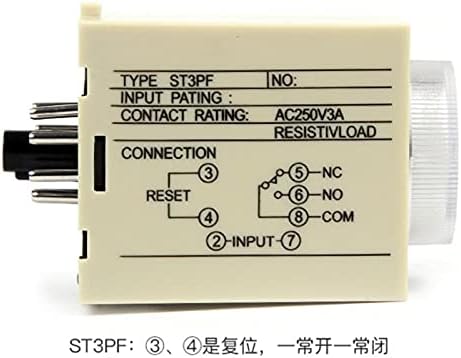 Relé de tempo de tempo WTUKMO ST3PF AC220V Off de atraso do tempo do timer com 8pin 30s 60s 3m 10m