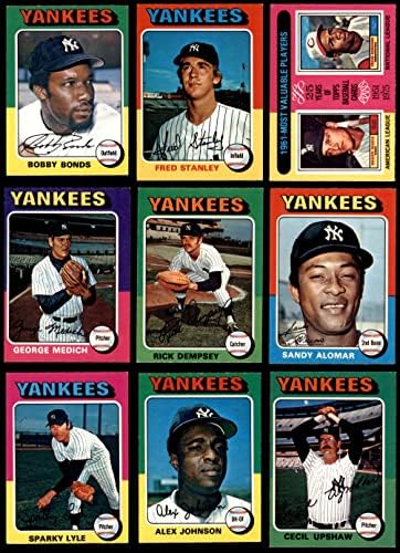 1975 O-Pee-Chee New York Yankees perto da equipe definida New York Yankees Ex+ Yankees